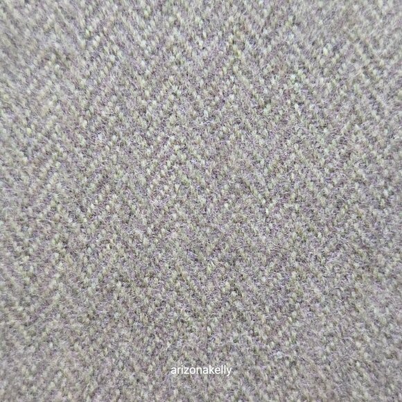 NWOT Avoca Wool Plaid Herringbone Blue Green Woven Scarf - Picture 8 of 14